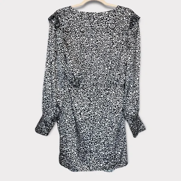 L’Academie Revolve The Joyce Mini Dress Cheetah Medium Satin Black Glam Party - Picture 4 of 7